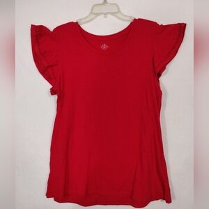 St. John's Bay Scarlet Short Sleeve Top
